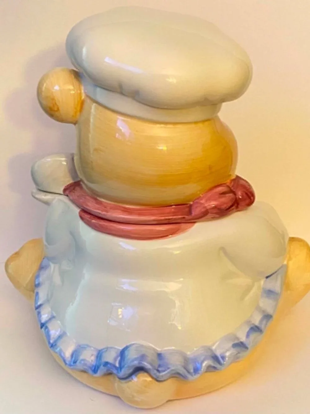 Vintage Sunshine Chef Bear Cookie Jar Ceramic Made in Taiwan w/ Lid Teddy Bear